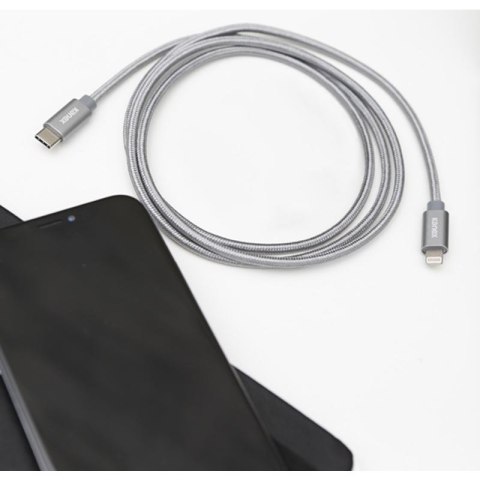 Kanex DuraBraid - Kabel połączeniowy USB-C (Power Delivery) na Lightning MFi 1,2 m (Silver) Kanex DuraBraid - Kabel połączeniowy USB-C (Power Delivery) na Lightning MFi 1,2 m (Silver)