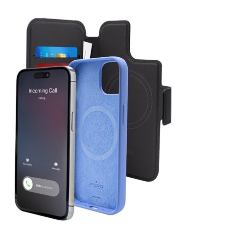 PURO Folio MagSafe Case - Etui iPhone 14 Plus / 12 Pro Max (czarny) PURO Folio MagSafe Case - Etui iPhone 14 Plus / 12 Pro Max (czarny)