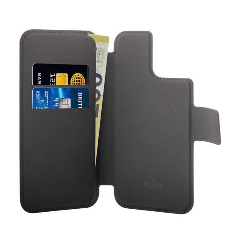 PURO Folio MagSafe Case - Etui iPhone 14 Plus / 12 Pro Max (czarny) PURO Folio MagSafe Case - Etui iPhone 14 Plus / 12 Pro Max (czarny)