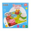 Edukacyjne drewniane puzzle farma klocki 0055