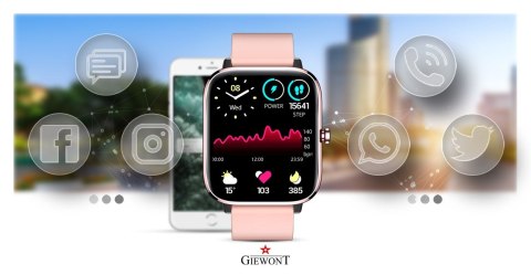 Smartwatch Giewont GW230-1 Różowe Złoto-Różowy Smartwatch Giewont GW230-1 Różowe Złoto-Różowy