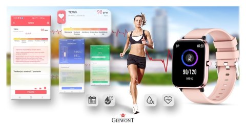 Smartwatch Giewont GW230-1 Różowe Złoto-Różowy Smartwatch Giewont GW230-1 Różowe Złoto-Różowy
