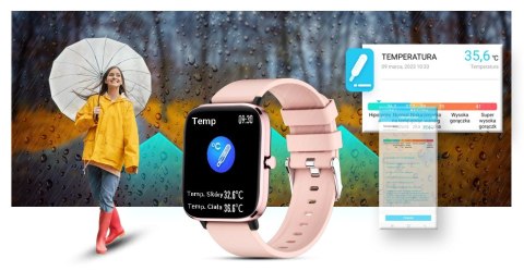 Smartwatch Giewont GW230-1 Różowe Złoto-Różowy Smartwatch Giewont GW230-1 Różowe Złoto-Różowy