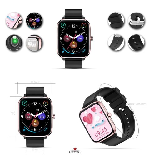Smartwatch Giewont GW230-3 Różowe Złoto-Czarny Smartwatch Giewont GW230-3 Różowe Złoto-Czarny