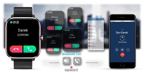 Smartwatch Giewont GW230-3 Różowe Złoto-Czarny Smartwatch Giewont GW230-3 Różowe Złoto-Czarny