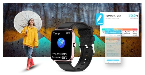 Smartwatch Giewont GW230-3 Różowe Złoto-Czarny Smartwatch Giewont GW230-3 Różowe Złoto-Czarny