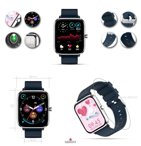 Smartwatch Giewont GW230-4 Srebrno-Niebieski Smartwatch Giewont GW230-4 Srebrno-Niebieski