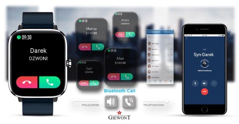 Smartwatch Giewont GW230-4 Srebrno-Niebieski Smartwatch Giewont GW230-4 Srebrno-Niebieski
