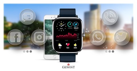 Smartwatch Giewont GW230-4 Srebrno-Niebieski Smartwatch Giewont GW230-4 Srebrno-Niebieski