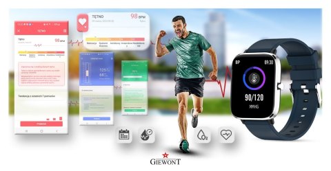 Smartwatch Giewont GW230-4 Srebrno-Niebieski Smartwatch Giewont GW230-4 Srebrno-Niebieski