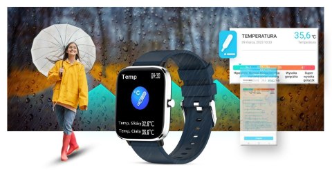 Smartwatch Giewont GW230-4 Srebrno-Niebieski Smartwatch Giewont GW230-4 Srebrno-Niebieski