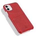 Crong Neat Cover - Etui iPhone 11 Pro z kieszeniami (czerwony)