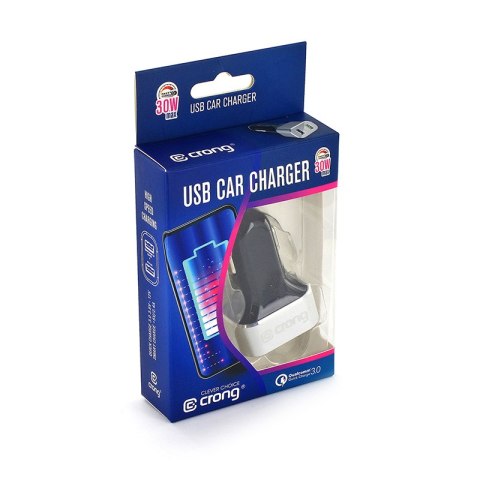 Crong Power Car Charger 30W - Ładowarka samochodowa USB QuickCharge 3.0 + USB 2.4A (aluminium) Crong Power Car Charger 30W - Ładowarka samochodowa USB QuickCharge 3.0 + USB 2.4A (aluminium)
