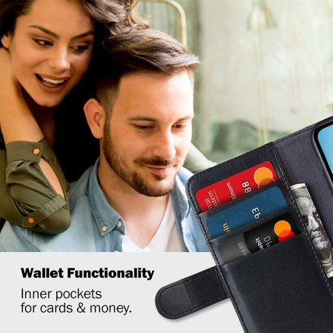 Crong Premium Booklet Wallet - Skórzane etui iPhone 11 Pro Max z kieszeniami + funkcja podstawki (czarny) Crong Premium Booklet Wallet - Skórzane etui iPhone 11 Pro Max z kieszeniami + funkcja podstawki (czarny)