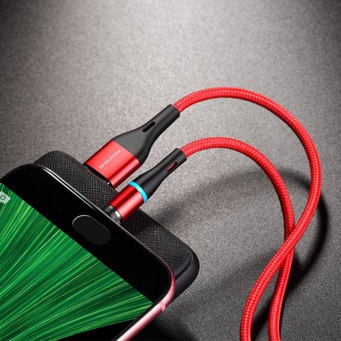 Borofone - Kabel USB-A do microUSB z magnetyczną końcówką i podświetleniem, 1,2 m (Czerwony) Borofone - Kabel USB-A do microUSB z magnetyczną końcówką i podświetleniem, 1,2 m (Czerwony)