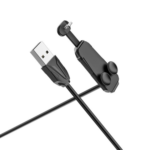 Borofone - kabel gamingowy USB-A do Lightning z ergonomicznym uchwytem do telefonu, czarny Borofone - kabel gamingowy USB-A do Lightning z ergonomicznym uchwytem do telefonu, czarny