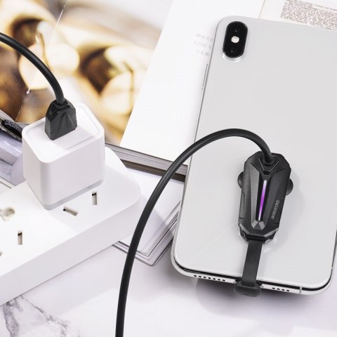 Borofone - kabel gamingowy USB-A do Lightning z ergonomicznym uchwytem do telefonu, czarny Borofone - kabel gamingowy USB-A do Lightning z ergonomicznym uchwytem do telefonu, czarny