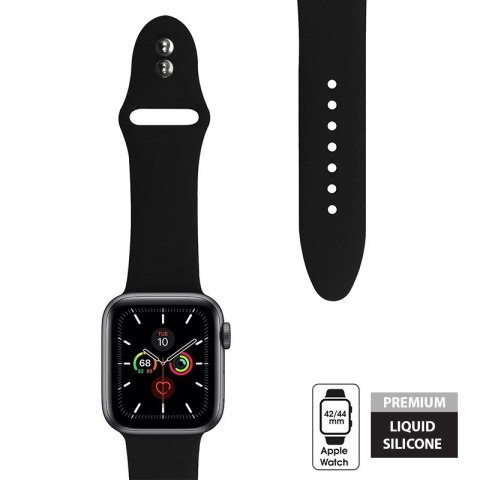 Crong Liquid - Pasek do Apple Watch 42/44 mm (czarny) Crong Liquid - Pasek do Apple Watch 42/44 mm (czarny)