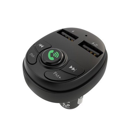 Borofone - transmiter FM z dwoma portami USB do ładowania, czarny Borofone - transmiter FM z dwoma portami USB do ładowania, czarny