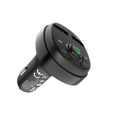 Borofone - transmiter FM z dwoma portami USB do ładowania, czarny Borofone - transmiter FM z dwoma portami USB do ładowania, czarny