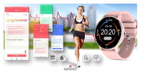 Smartwatch Giewont GW120-1 Różowe Złoto-Różowy Smartwatch Giewont GW120-1 Różowe Złoto-Różowy