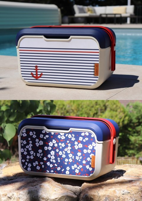 Lunchbox, lodówka turystyczna 5L Głęboki, wzór marynarski 32,6x20x18,8cm Lunchbox, lodówka turystyczna 5L Głęboki, wzór marynarski 32,6x20x18,8cm