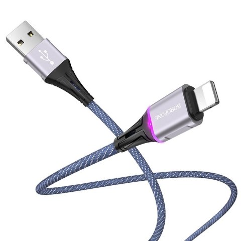 Borofone Glory - kabel połączeniowy USB do Lightning (niebieski)