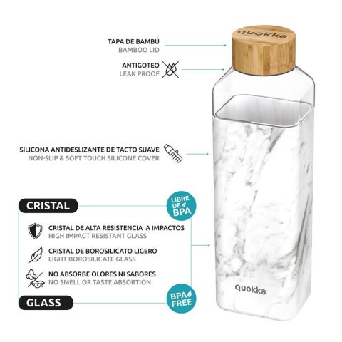 Quokka Storm - Butelka na wodę ze szkła 700 ml (Marble) Quokka Storm - Butelka na wodę ze szkła 700 ml (Marble)