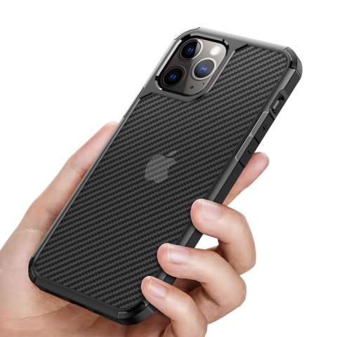 Crong Hybrid Carbon - Etui iPhone 12 Pro Max (czarny) Crong Hybrid Carbon - Etui iPhone 12 Pro Max (czarny)
