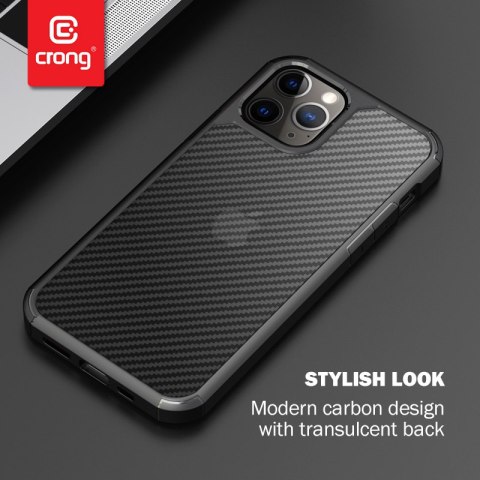 Crong Hybrid Carbon - Etui iPhone 12 Pro Max (czarny) Crong Hybrid Carbon - Etui iPhone 12 Pro Max (czarny)