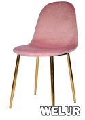 Krzesło tapicerowane GIULIA VELVET PINK GOLD