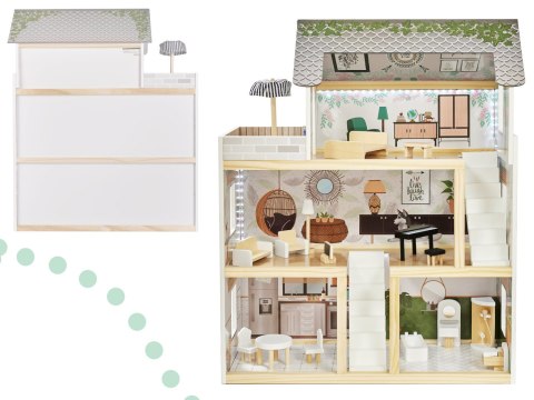 Domek dla lalek drewniany apartament Ikonka boho Domek dla lalek drewniany apartament Ikonka boho