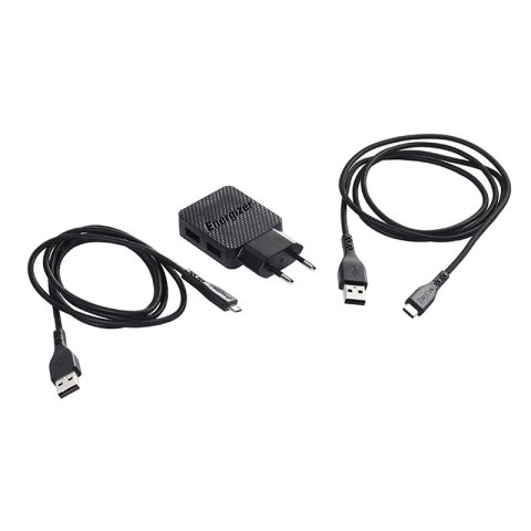 Energizer HardCase - Ładowarka sieciowa 2x USB-A 12W + Kabel USB-C & Micro USB (Czarny) Energizer HardCase - Ładowarka sieciowa 2x USB-A 12W + Kabel USB-C & Micro USB (Czarny)