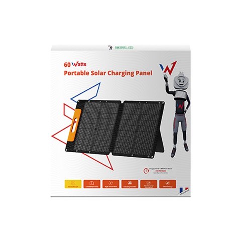 Wonder Ws60 - Panel słoneczny 60W z wyjściem USB-C PD 30W & USB-A QC 18W (Czarny) Wonder Ws60 - Panel słoneczny 60W z wyjściem USB-C PD 30W & USB-A QC 18W (Czarny)