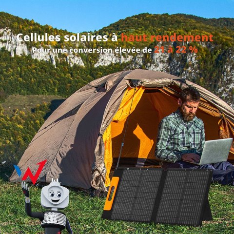 Wonder Ws60 - Panel słoneczny 60W z wyjściem USB-C PD 30W & USB-A QC 18W (Czarny) Wonder Ws60 - Panel słoneczny 60W z wyjściem USB-C PD 30W & USB-A QC 18W (Czarny)