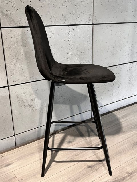 Krzesło barowe AVA BLACK VELVET hoker Krzesło barowe AVA BLACK VELVET hoker