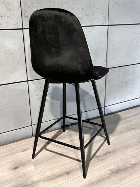 Krzesło barowe AVA BLACK VELVET hoker Krzesło barowe AVA BLACK VELVET hoker