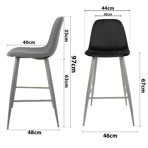Krzesło barowe AVA BLACK VELVET hoker Krzesło barowe AVA BLACK VELVET hoker