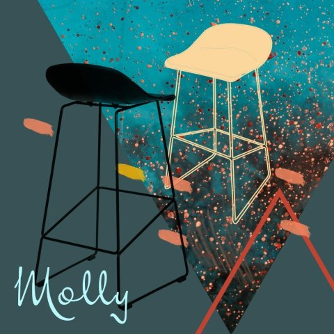 Krzesło barowe Molly czarne High Krzesło barowe Molly czarne High