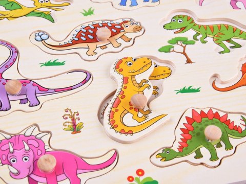 Puzzle drewniane dinozaury 11ele układanka ZA4723 Puzzle drewniane dinozaury 11ele układanka ZA4723