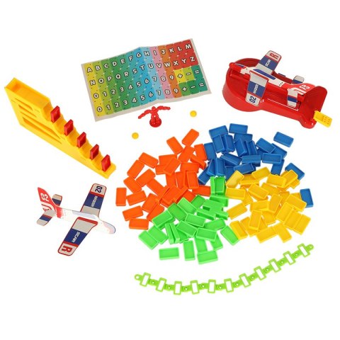 Gra edukacyjna klocki domino samolot z wyrzutnią Gra edukacyjna klocki domino samolot z wyrzutnią