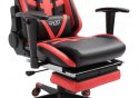 Fotel gamingowy z podnóżkiem GHOST-SIX czarno czerwony