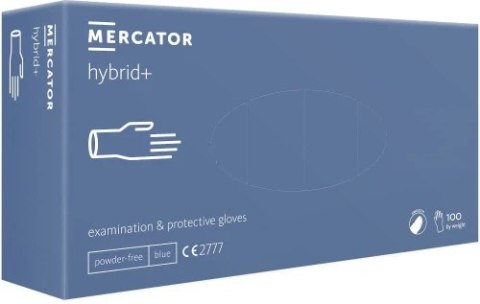 Rękawice Winylowe-Nitrylowe BezPud. 100 szt. Nieb. Hybrid +