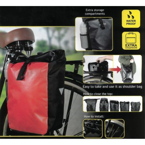 SAKWA TORBA ROWEROWA WODOSZCZELNA DUNLOP 15L - CZERWONY SAKWA TORBA ROWEROWA WODOSZCZELNA DUNLOP 15L - CZERWONY