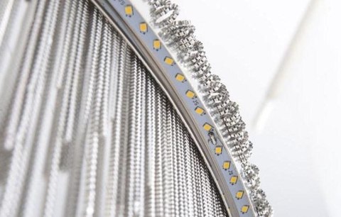 Fontanna Silver Avenue podwójny żyrandol srebrne łańcuszki Ø80 cm + Ø60cm Fontanna Silver Avenue podwójny żyrandol srebrne łańcuszki Ø80 cm + Ø60cm