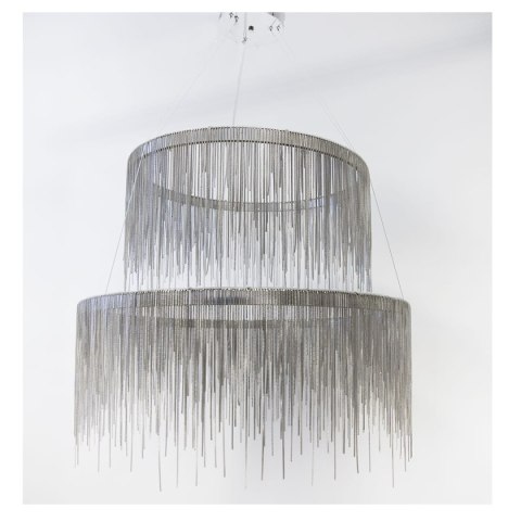 Fontanna Silver Avenue podwójny żyrandol srebrne łańcuszki Ø80 cm + Ø60cm Fontanna Silver Avenue podwójny żyrandol srebrne łańcuszki Ø80 cm + Ø60cm