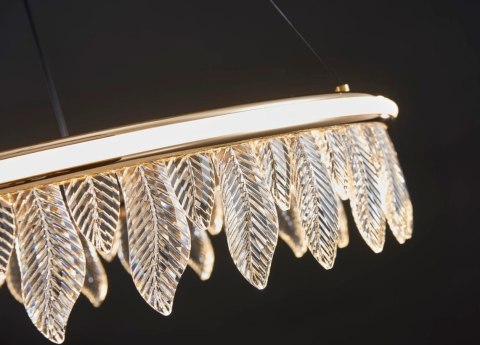 Lampa Organic kryształowe liście złota lampa 60 cm led 22793 Lampa Organic kryształowe liście złota lampa 60 cm led 22793