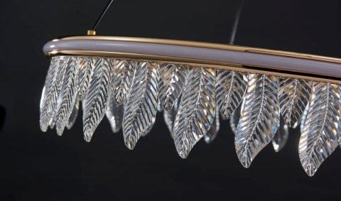 Lampa Organic kryształowe liście złota lampa 60 cm led 22793 Lampa Organic kryształowe liście złota lampa 60 cm led 22793
