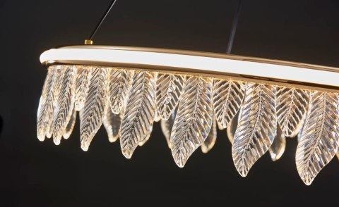 Lampa Organic kryształowe liście złota lampa 60 cm led 22793 Lampa Organic kryształowe liście złota lampa 60 cm led 22793