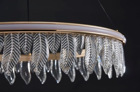 Lampa Organic kryształowe liście złota lampa 60 cm led 22793 Lampa Organic kryształowe liście złota lampa 60 cm led 22793